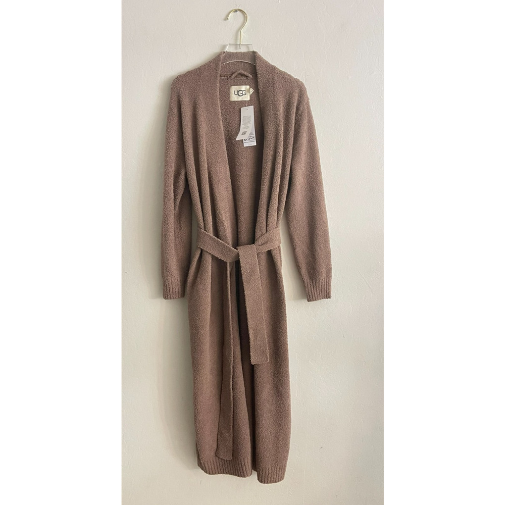 UGG Lennie Robe S Brown Allspice Soft Knit Pockets Long Belted NEW NWT $148 - Picture 3 of 9